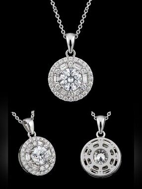 1.15ctw MOISSANITE PENDANT WITH 18" CHAIN